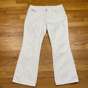 Michael Kors Flare Jeans Womens 12P‎ White Stretch Denim Coastal Minimalist